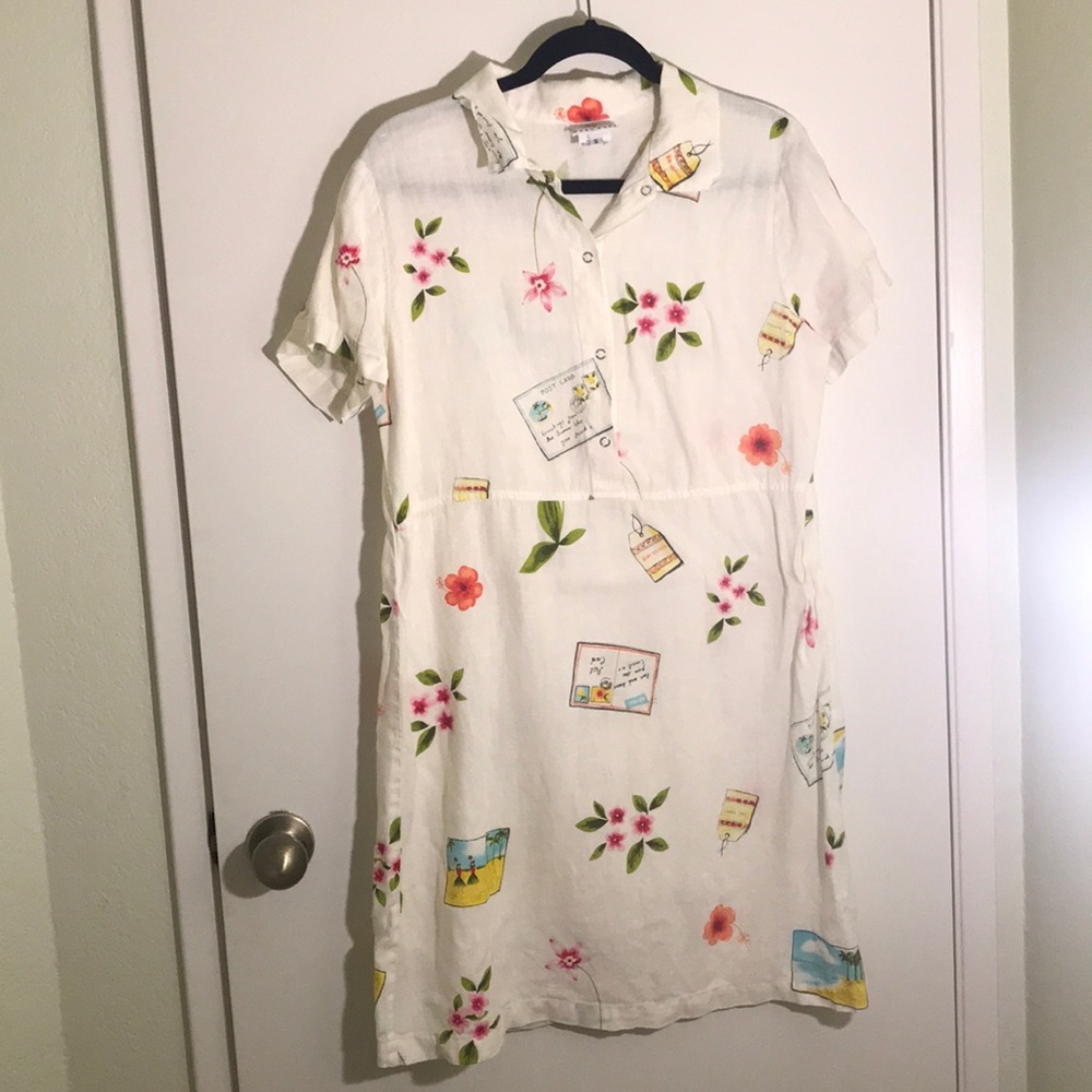 Summer Vacation Collar Linen Dress